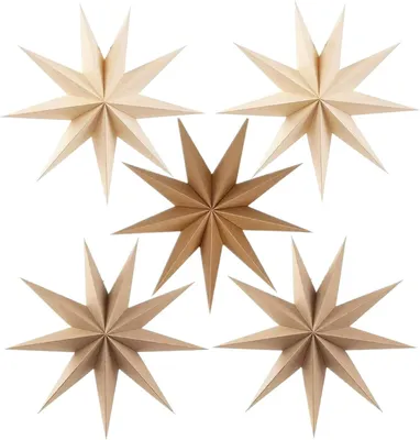 Imagen del producto de Juego de 5 estrellas de papel para decoración navideña