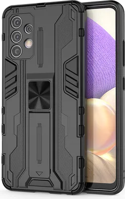 Produktbild von Galaxy A32 4G Hülle, Dual Layer PC TPU Bumper Stoßfest Ständer Schutzhülle für Samsung Galaxy A32 4G Schwarz