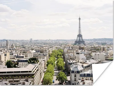 Produktbild von MuchoWow® Poster Skyline von Paris 120x90 cm - Wandbild
