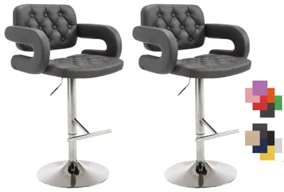 Produktbild von CLP 2er Set Barhocker Dublin höhenverstellbar und drehbar grau
