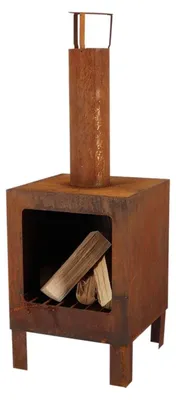 Image de Cheminée d'extérieur - Rouillé - L 38,1 x P 38 x H 104,5 cm