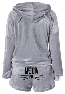 Obrázek produktu pro Verk 24556 Chlupaté dámské pyžamo MEOW vel. XL, šedá