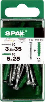 Produktbild von Spax Universalschrauben + Dübel 3.5 x 35 mm TX 20 - 10er Set