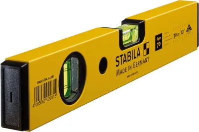 Produktbild von STABILA Wasserwaage Type 70, 30 cm, leichtes Alu-Profil, 1 Horizontal-Libelle, 1 Vertikal-Libelle,  Germany