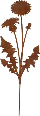 Zdjęcie produktu dla Esschert Design | Dmuchawiec ogrodowy - 37 cm - Rdzawy wygląd - Rustykalna dekoracja ogrodu - Akcenty inspirowane naturą