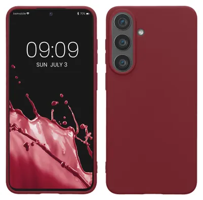 Produktbild von kwmobile Hülle für Samsung Galaxy S26 FE TPU Case - Handyhülle unterstützt kabelloses Laden, flexible Schutzhülle, gummiertes Cover in Bordeaux