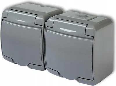 Obrázok produktu pre Dvojitá Hermetická Zásuvka Ip54 Sivá N/T Nt