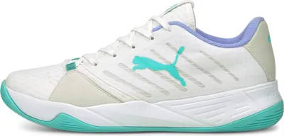 Produktbild von Puma Accelerate Pro W+ Handballschuhe Damen weiß türkis lila Gr 42,5