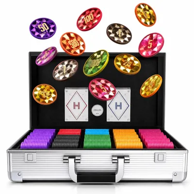 Immagine prodotto di Set professionale da poker con 1000 fiches e custodia in alluminio