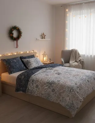 Obrázok produktu pre Posteľná bielizeň, bavlnená posteľná bielizeň, Vianoce Scandic 160x200 077 Snehové vločky