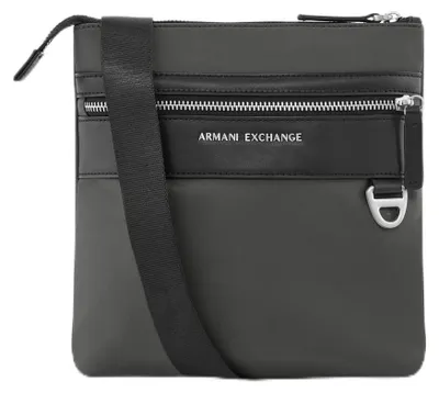 Produktbild von Armani Exchange Men's Las Vegas, Metal Logo, Zipped pocket, Messenger Bag, Grey,