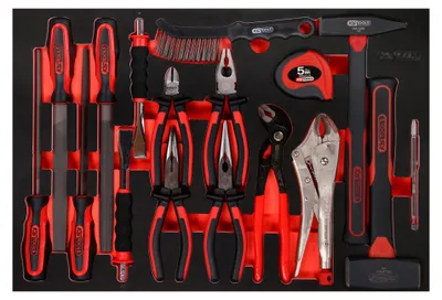 Produktbild von KS Tools Zangen- / Hammer- / und Meißel-Satz in Schaumstoffeinlage, 17-tlg.