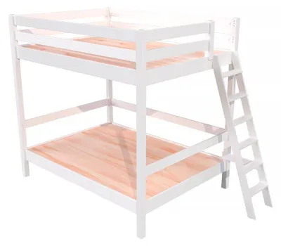 Image de Lit double superposé Sylvia 160x200 avec échelle, Blanc