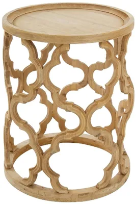 Obrázok produktu pre Casa Padrino dizajnový stolík prírodné farby Ø 40 x v. 54 cm - Moderný okrúhly drevený stolík