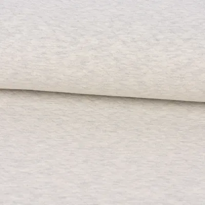 Produktbild von Sweatstoff Meterware Steppstoff Steppsweat uni creme grau meliert 1,5m