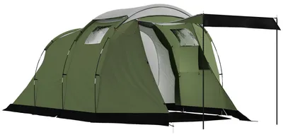 Produktbild von Campingzelt für 3-4 Personen stabil 3000mm wasserdicht Familienzelt mit Schlafkabine Vorraum Wohnbereich Grün