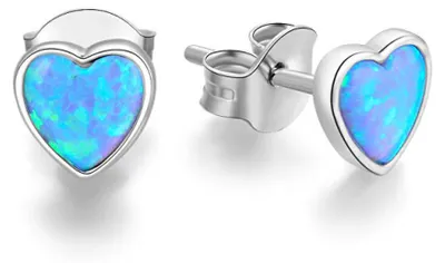 Produktbild von Silver heart earrings with synthetic opals AGUP2244