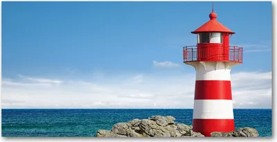 Produktbild von Tulup® Leinwandbild - 140x70 cm - Wandkunst - Drucke auf Leinwand - Leinwanddruck  - Landschaften - Rot - Leuchtturm