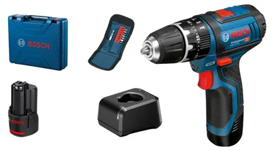 Immagine prodotto di Bosch Professional GSB 12V-15 impact drill driver + 10 accessories + 2 x 2.0Ah batteries + case