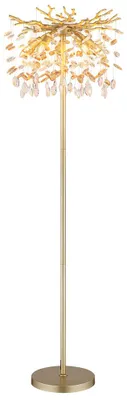 Produktbild von LED Stehleuchte, Metall, Kristall, Gold, H 155 cm
