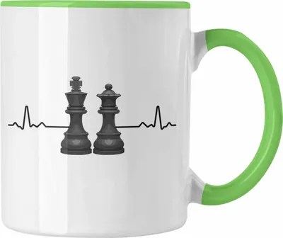 Produktbild von Trendation - Schach Geschenk Schachspieler Geschenkidee Tasse mit Schachfiguren Grafik Spruch (Grün)