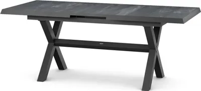 Produktbild von Siena Garden Sincro Tisch, ausziehbar, 160/200x90 cm – Aluminium (matt anthrazit) & Keramik (wood-gr