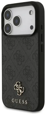 Produktbild von Handyhülle für iPhone 18 Pro / 17 Pro, Guess 4G Small Classic Logo mit MagSafe, Schwarz