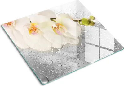 Obrázok produktu pre Sklenená ochranná doska – Kryt varnej dosky – Kryt na indukčnú dosku – 60x52 cm – Rýchle čistenie – Tvrdené sklo – Orchidea