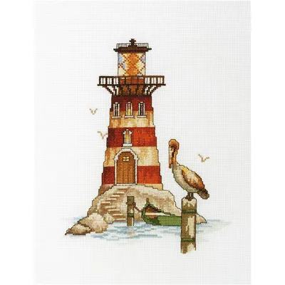 Image de RTO Kit de point de croix "Phare Pélican" M394, modèle à compter, 17x25 cm