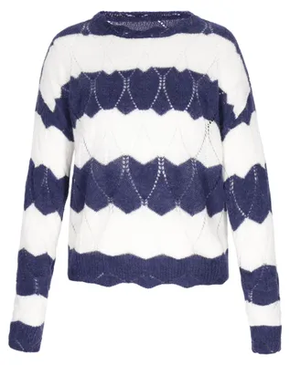 Zdjęcie produktu dla Bluza damska ALBEE - granatowa, ecru. Bluza damska ALBEE - granatowa, ecru, rozmiar XL/XXL