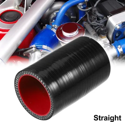 Image de 38-40mm 1.5"-1.6" ID Droit Coupleur Silicone Tuyau Noir pour Voiture