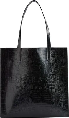 Produktbild von Ted Baker Schultertasche Croccon Croc Effect Icon Bag Jet - Black schwarz