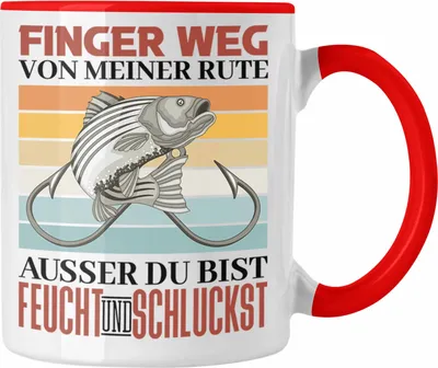 Produktbild von Trendation - Versauter Angler Spruch Tasse Geschenk Männer Angeln Fischer Geschenkidee (Rot)