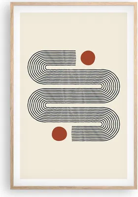 Produktbild von Gerahmtes Poster - Rahmen in heller Eiche - Minimalistisch Modern Abstraktion - 61x91,5 cm - Wand Bild - Wanddeko - Wandbilder - Kunstposter - Wandposter - Bilderrahmen - Bilder - P2NPA61x91-4901