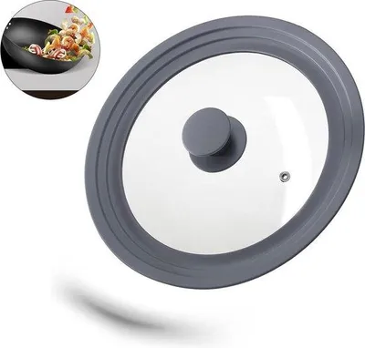 Produktbild von Famanu Universal-Silikondeckel mit Rand - für Töpfe und Pfannen