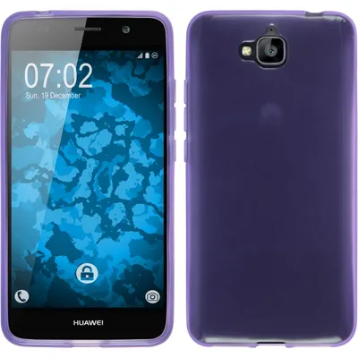 Produktbild von PhoneNatic Case kompatibel mit Huawei Enjoy 5 - lila Silikon Hülle transparent + 2 Schutzfolien