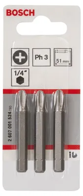 Produktbild von Schrauberbit Extra-Hart PH 3, 51 mm, 3er-Pack