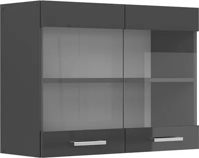 Produktbild von Küchenglasschrank Vicco R-Line Anthrazit Hochglanz 80 cm, Model 53962