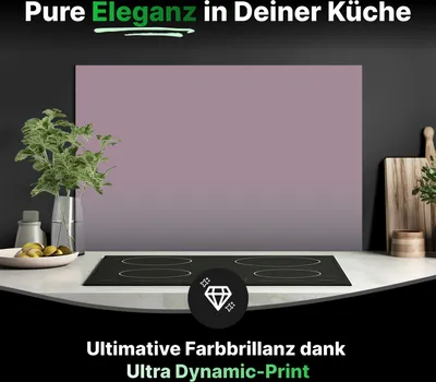 Produktbild von Küchenrückwand Glas 100 x 60 cm – Wandverkleidung in Uni Pastellviolett, Wandschutz und Spritzschutz für Küchenwände