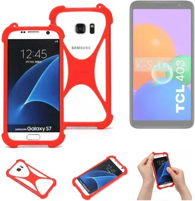 Produktbild von K-S-Trade Handy-Hülle kompatibel mit TCL 403 Schutz-Hülle Bumper Silikon Schutz Hülle Cover Case Silikoncase Silikonbumper TPU Softcase Smartphone,