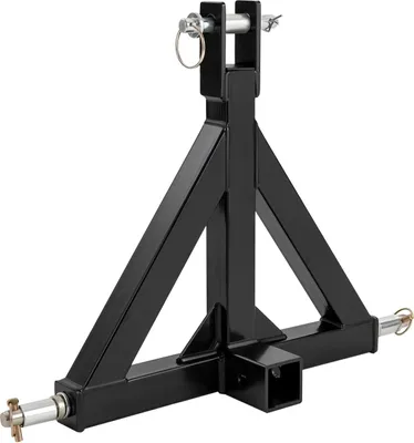 Immagine prodotto di Attacco a 3 punti per trattore - Adattatore per attacco rapido - Attacco triangolare - Attacco standard per gancio di traino da 5,08 cm - Ferro - Carico pesante - Nero