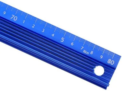 Produktbild von Metallischer Maßstab 80cm - Aluminiumlegierung - Antislip - Verbesserter Griff - Genauer Messwert - Langlebig - Widerstandsfähiges Design - Schneidmaßstab