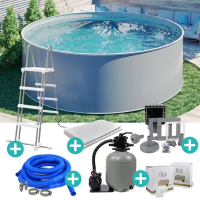 Produktbild von Design Stahlwand-Pool-SET rund Ø 5,00 x 1,20 m GRAU