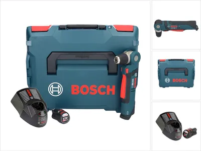 Produktbild von Bosch Professional GWB 12V-10 Akku Winkelbohrmaschine 12 V 11 Nm + 1x Akku 3,0 Ah + Ladegerät + L-Boxx