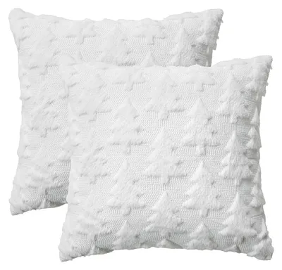 Kissenbezüge 2er-Set 40x40 cm Winter Bäume Plüsch