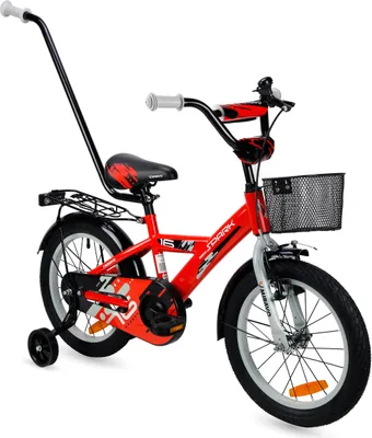 Produktbild von Kinderfahrrad - 16 Zoll - Rot - für 4-6 Jahre - mit V-Brake Bremsen- mit Gepäckträger - Jugendfahrrad - für Jungen