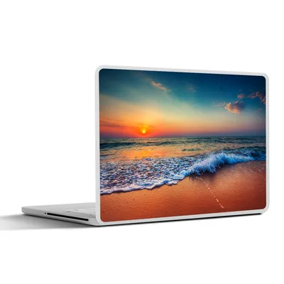 Produktbild von MuchoWow® Laptop Aufkleber Sticker Cover Sonnenuntergang - Meer - Strand 30x22 cm - Laptop-Sticker