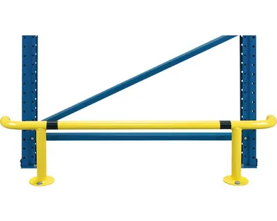 Obrázek produktu pro Ochranná zábrana proti najetí pro regály ocelová žlutá/černá 1250x300 mm