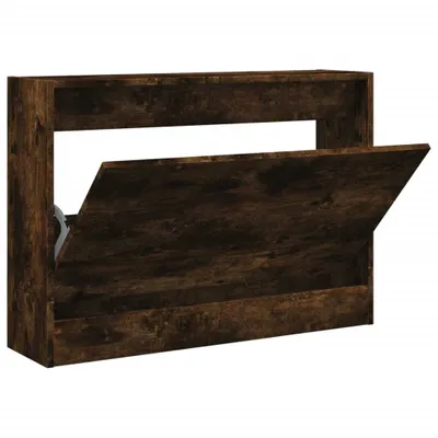 Produktbild von "2026 Promotion" Schuhschrank, moderner Schuhkommode, Räuchereiche 80x21x57 cm Holzwerkstoff - Schuhregale CC30101