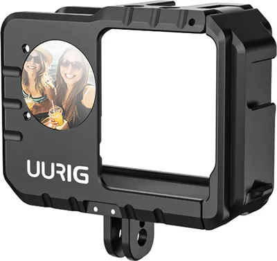 Obrázek produktu pro Sportovní kamera UURIG – videoový držák se dvěma držáky pro studenou patici, zrcátko pro selfie, ochranný rám, držák kamery, příslušenství pro vlog, náhrada za Insta360 ONE RS